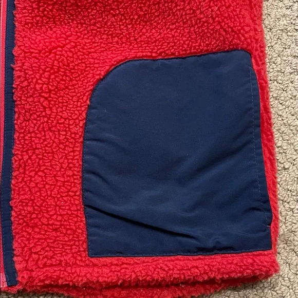 Patagonia Scarlet Fleece Vest with Navy Details - Picture 2 of 7